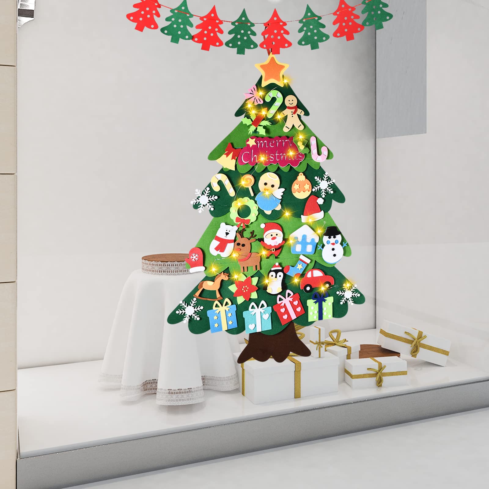Amazon | DIY フェルトクリスマスツリーセット フェルトバナー付き